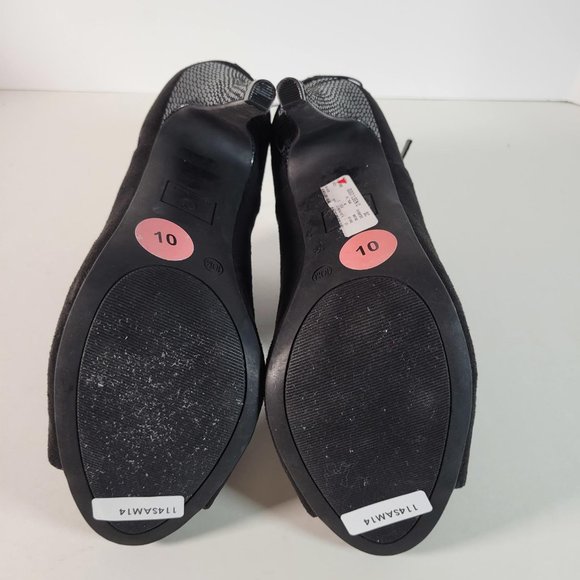 GBG Los Angeles GGCOLSEN Black Textured Snake Peeptoe Heels Women Sz 10 NWT - Picture 11 of 12